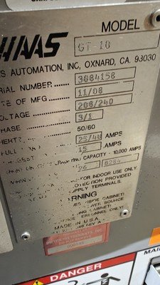 HAAS Automation GT-10 CNC Lathe, 2008 Available Immediately - Image 11