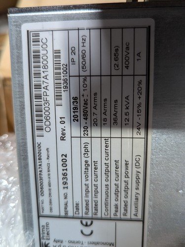NEW Prima Electro OS3 SIZE A 18 Amp OD6003FPA7A1800U0C Osai OS WIRE CR ONSRUD - Image 2