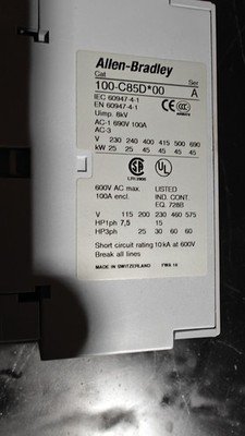 Allen Bradley 100-C85D*00 Ac Contactor 24VDC 100a Amp 60hp - Image 2