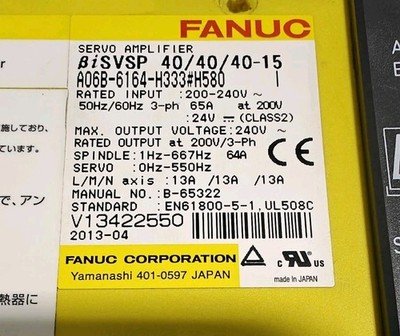 FANUC A06B-6164-H333#H580 SERVO AMPLIFIERBiSVSP 40/40/40-15 USA Seller