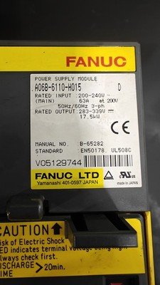 FANUC A06B-6110-H015 D Power Supply Module
