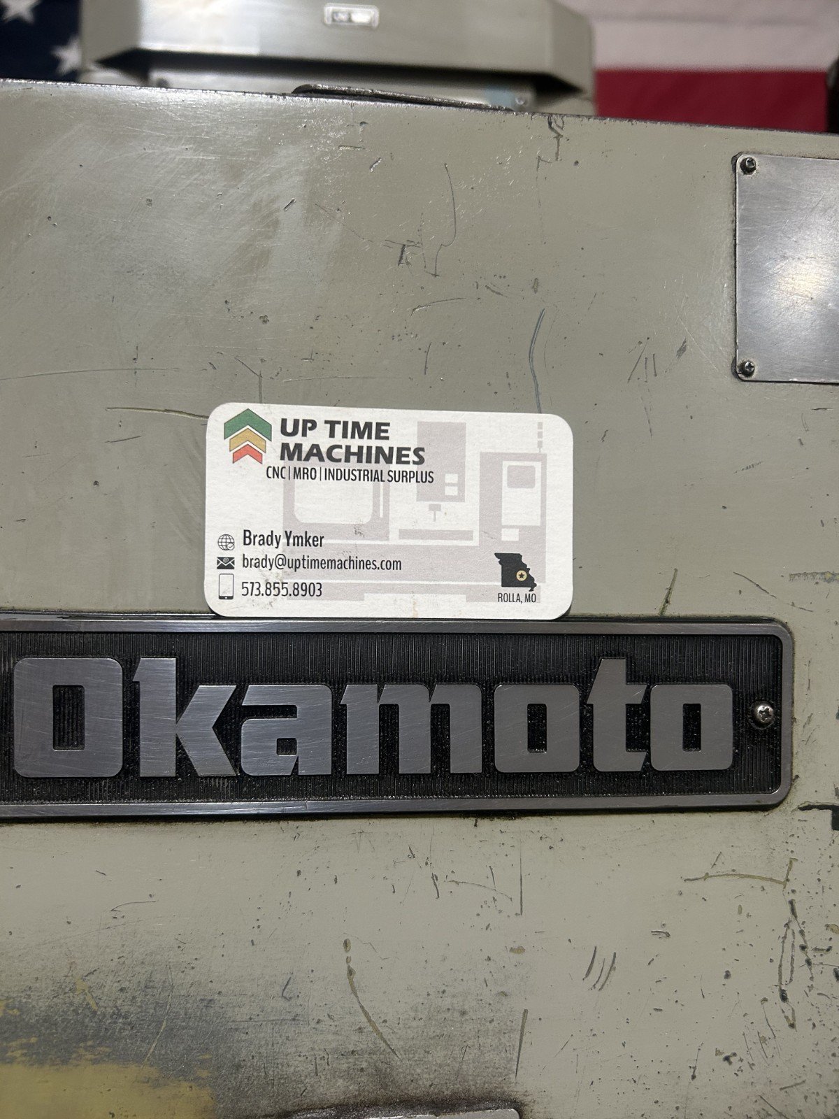 12″ x 24″ Okamoto Surface Grinder ACC124N, 1987 – Under Power, Inspection Ready