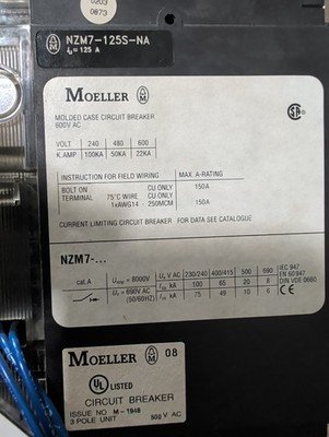 Moeller nzm7-125s-NA Circuit Breaker - Image 5