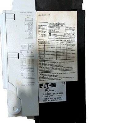 EATON NZMH2-A-(F) 15 .. 125 3P 40A 480Y/277VAC E31593 BREAKER