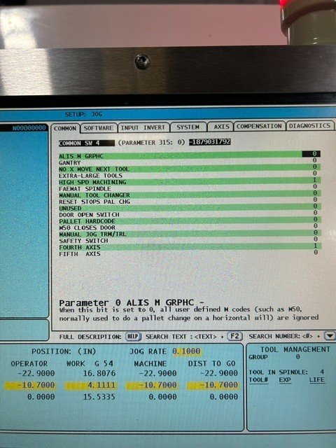 Haas VF-5 VMC, 2012 – Renishaw Probing System, TSC, 4th Axis, Rigid Tapping