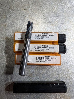 Hertel 74463069 4FLT S/C SQ E/M TICN1/4×1/4×1/2×2″ Carbide Endmill