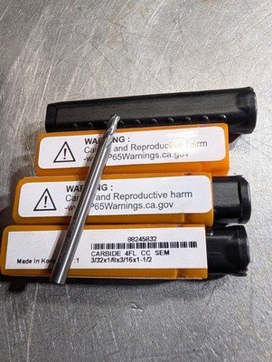 Hertel 88245832 Carbide Endmill 3/32 x 1/8 x 3/16 x 1-1/2″ Lot Of 3